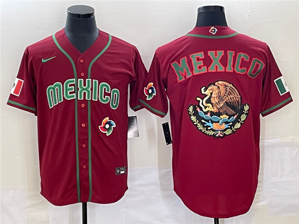 Men's Mexico Baseball 2023 Red Team Big Logo World Baseball Classic Stitched Jersey
